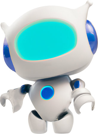 3D illustration. Robot chatbot icon realistic design. Isolated on white background. Cute AI Bot...