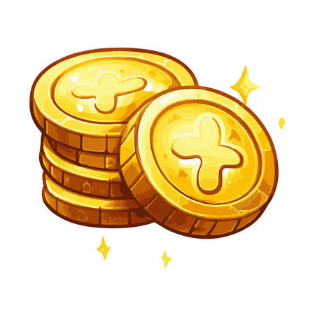 Vector gold coins isolated on white background. Eps10 vector illustration.のイラスト素材