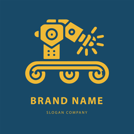 Robotic hand manipulator silhouette symbol icon. Robot limb logo. Robot arm. automation robot CNC shape logo.のイラスト素材