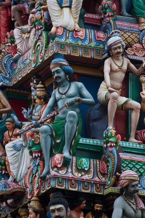 Closeup Hindu temple in singaporeの写真素材