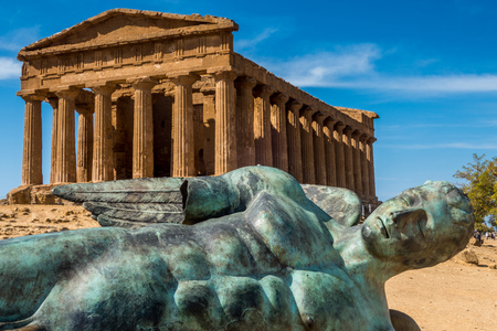 Valle dei Templi in Agrigento in Sicily Italyの写真素材
