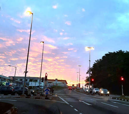 way back from work.の写真素材