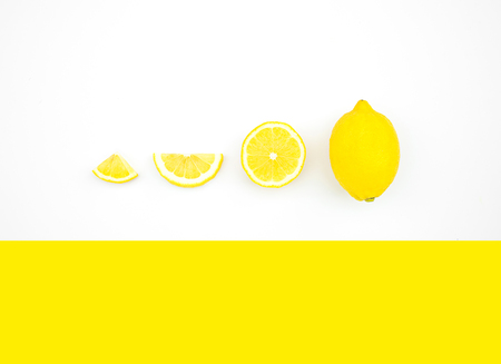 Top view of lemon on color background.concepts ideas of fruit,vegetable.healthy eating lifestyleの写真素材