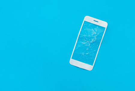 Cracked tempered glass shield,film screen cover for mobile phone.protector concepts ideasの写真素材