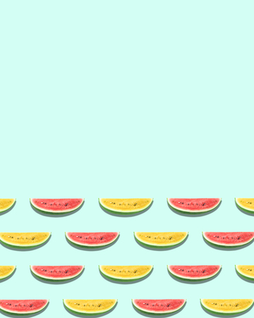 Seamless of colorful watermelon on pastel color background.Food,fruit and holiday concepts ideas