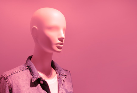Pink color of Mannequin fashion clothingの写真素材