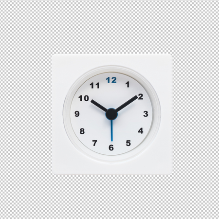 White modern,minimal clock.clipping pathsの写真素材