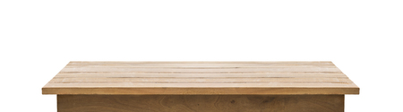 Wood table top on white background.clipping paths