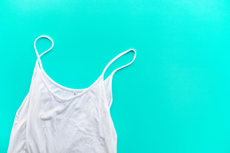 Undershirt on pastel color background.wearing concepts ideasの写真素材