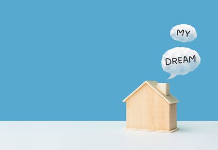 Business property,real estate concepts with model house and my dream text.financial or banking ideasの写真素材