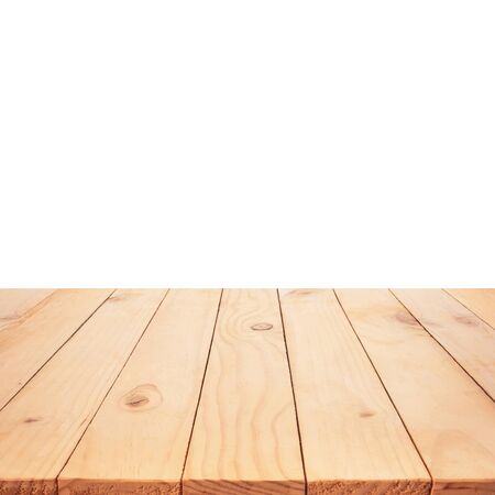 Beautiful texture wood table top texture on white background.For create product display or design...