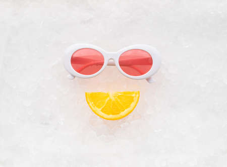 Summer and relax time with fruit drink and glasses.enjoy and refreshment concepts