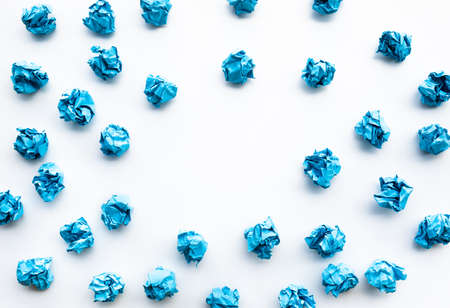 Idea and creativity concepts with paper crumpled ball.Think out of box.Business solution.の写真素材