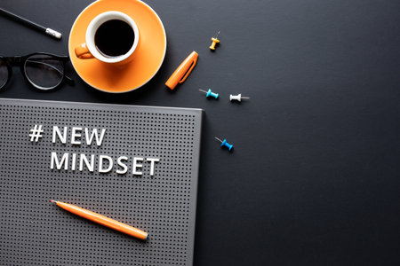 New mindset text on color background. inspiration and  motivation concepts.copy space