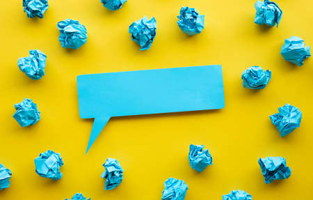Sharing idea and creativity concepts with bubble paper and paper crumpled ball.copy space