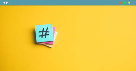 Social media and creativity concepts with Hashtag sign on notepaper.digital marketing images.power...