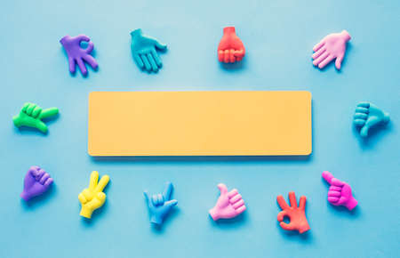 Hand language or social media sign.communication and symbol.blank space