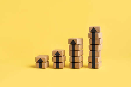Business ecommerce or export and import concepts with product box order growing.marketplace and...