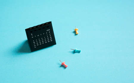 Selective focus.Plan management,or time concepts with calender.coppy space