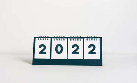 2022 new year goal,plan,action concepts with text on calendar.copy spaceの写真素材