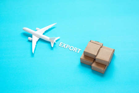Business global industry and import export concepts with airplane cargo and product box order.Logistics transportation serviceの写真素材