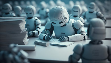 Ai humanoid robot,artificial intelligence or machine learning concepts.globalization and technology development.global disruption.ai generated imagesの素材