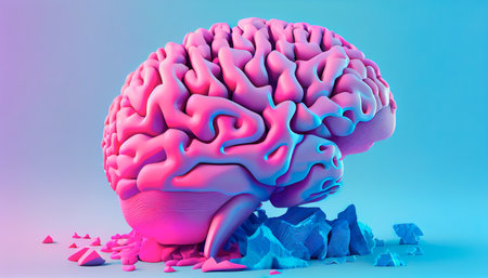 Creativity analysis concepts with colorful brain.idea and inspiration.ai generated imagesの素材