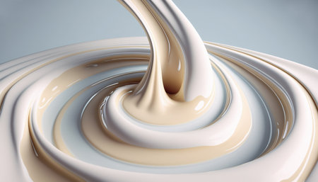 Smooth cream and color swirls.ingredient or liquid material background.ai generated imagesの素材