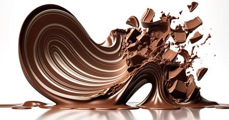 Chocolate splash or spin or pouring.for demonstration food shot background.ai generated imagesの素材