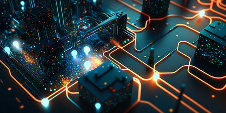 system of digitalization processor or Neural networks of Artificial Intelligence.power and hardware management.communication of data line and memory.generative aiの素材