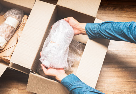 Online shopping concepts with parcel box packet.delivery and shipping to customer.Business retail...