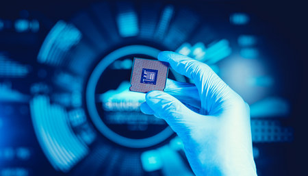 Semiconductor or microchip concepts.technology developments.electronic industrial