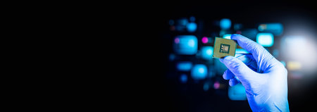Semiconductor or microchip concepts.technology developments.electronic industrial