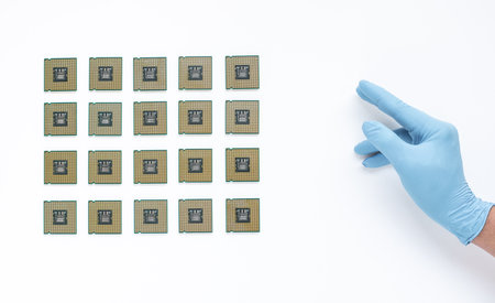 Semiconductor or microchip concepts.technology developments.electronic industrial.の写真素材
