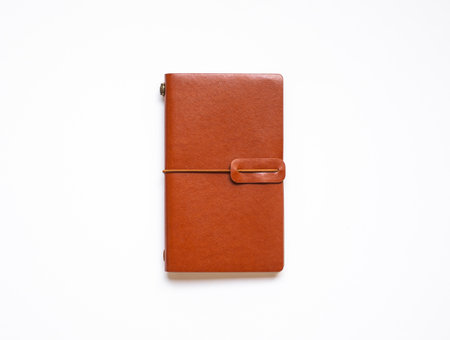 brown notebook cover model mockup for design key visual concepts or commercial adsの写真素材