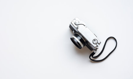 Vintage classic camera mockup for design key visual commercial ads and flat lay artの写真素材