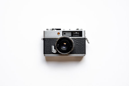 Vintage classic camera mockup for design key visual commercial ads and flat lay artの写真素材