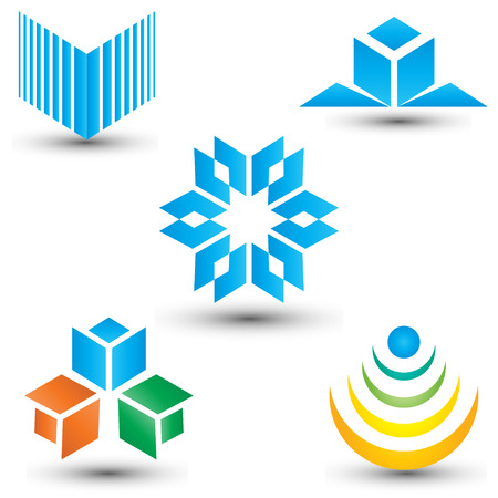 Business concept abstract icon and logo set, shapesのイラスト素材