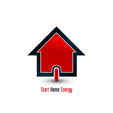 Home energy power button, house iconのイラスト素材