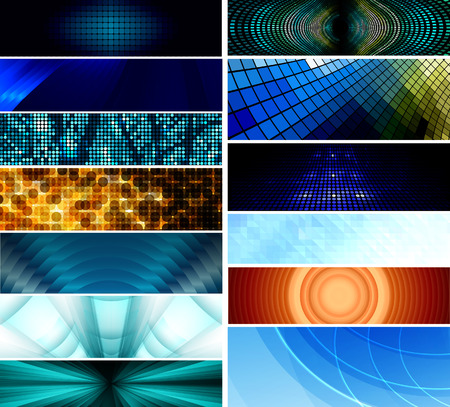 Horizontal banner set, vector designsのイラスト素材