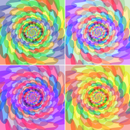 Abstract colorful  flower, design elements set.のイラスト素材