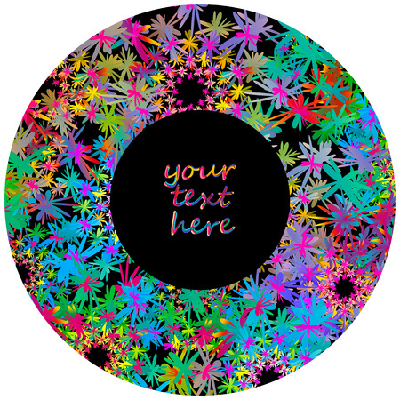 Colorful vector flowers, circle ad banner background.のイラスト素材