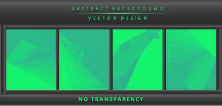 Green & turquoise color toned,  3d lines minimal concept abstract backgrounds set. Vertical A4 page size brochure & flyer template set.のイラスト素材