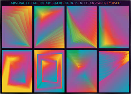 A4 size vertical page brochure, flyer cover template set with gradient art and spectrum rainbow colors. Abstract lights and lines background.のイラスト素材