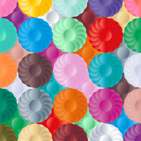 Pastel colored swirling circle shapes patterned background.のイラスト素材