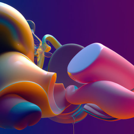 Abstract 3d wavy & curvy shapes, lines background. Ai generated art.	
3d abstract background. 3d rendering, 3d illustration.の素材