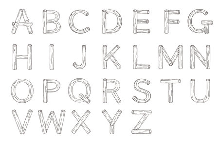 Pop stump letters monochrome ABCのイラスト素材