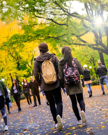 Young couple in love in Central Park in New York City