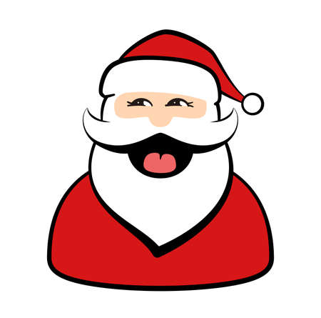 Merry Christmas concept with Christmas hat and Santa white beardのイラスト素材