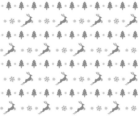 Cute deer on the knitting pattern, nordic seamless Christmas pattern, vector illustrationのイラスト素材